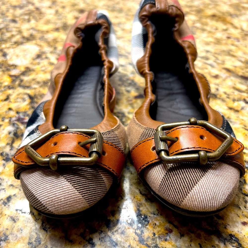 Brown Burberry Flats